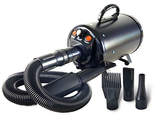 Gravitis 2800W Professional Pet Dryer - Quiet and Powerful Dog Grooming Tool with Adjustable Temperature, Multiple Nozzles, and Long Hose for Efficient Styling and Drying