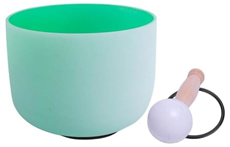 ENERGYSOUND F Corazón Chakra Color Verde Cristal Cuarzo Esmerilado Cuenco Cantor 25 cm