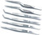 Dohuge 6 pezzi pinze pinzette pinzette pinze in acciaio INOX seghettata di precisione con punte per cucinare culinari e medici beauty utensili, 16 cm