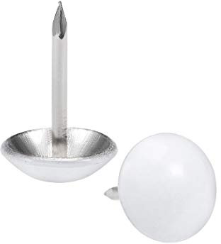 sourcing map 150Stk.Polsternagel 11mm Rundkopf 17mm Reißzwecken Weiß