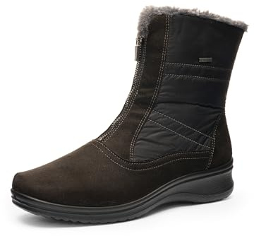 ara MÜNCHEN, Botas para Nieve Mujer, Negro/Grafito, 38 EU Ancho