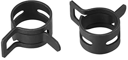 sourcing map 20Stk. Stahlband Klemme 11mm Schlauchrohr Federklemme Schwarz Manganstahl