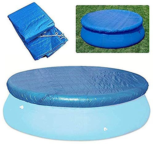HOXMOMA Runde Poolabdeckung, Regenschutzrahmen aufblasbare Poolabdeckung, Staubdichte runde Schwimmbadabdeckung, UV-beständige Abdeckung für rundes Planschbecken,Blau,305cm