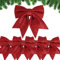 BHGT 5pcs Lazos Grandes para Árbol de Navidad Rojos 24cm Lazos Navidad Adornos Navideños Decoración Regalos Casa