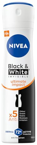 NIVEA Black&White 48 H Invisible Ultimate Impact Antitranspirante en spray para mujer 150 ml
