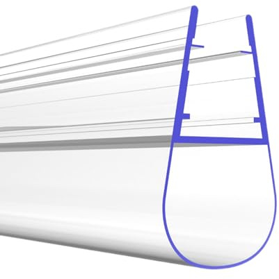 PRIOstahl Duschdichtung Dichtung mit Gummilippen Dichtungsprofil - 1 x Transparente Duschtürdichtung für Glasstärke: 8 mm Länge: 2 Meter Wasserabweiser für Duschtüren Glastüren Duschwand Bad