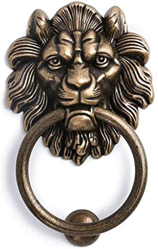 YRHH Vintage Türklopfer, Ring Zieht Griffe Antike Bronze Löwenkopf Türklopfer Haustürgriff Knöpfe Bronze Dekoration Türklopfer Für Haustür-14.5cm