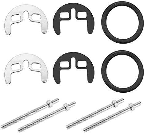 eMagTech 2 Set Monoblocco Miscelatore Rubinetto di Fissaggio Kit di Montaggio A Due Fori In Acciaio Inox Singolo Rubinetto Del Lavabo Set di Fissaggio Accessori di Montaggio per Cucina Bagno