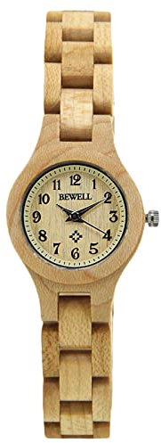rorios Mode Damen Holzuhr Analoge Quarzuhr mit Holzarmband Leichte Natürliche Hölzerne Armbanduhr Für Damen