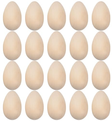 20stücke Holz Eier Zum Basteln Unbemalte Holz Ostereier Für DIY Dekoration Realistische Nachbildung Für Junge Mädchen Und Bastelprojekte Für Ostern Und Kreative Anlässe
