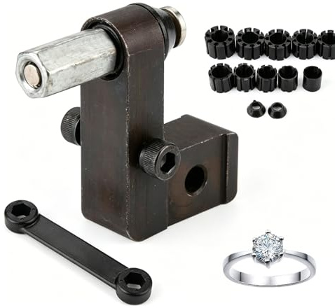 Cyrank Ring Engraving Tools, Jewelry Ring Processing Tool Setter Clamp Channel Diamond Stone Tool Kit for Gold Jewelry Ring Processing Fixing, Stones, Beading