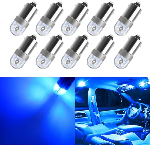 AUXLIGHT BA9S BA9 1895 1891 53 57 64111 3893 47830 Error Free LED Bulb, Super Bright 3030-SMD Interior Car Bulbs Replacemet for Dome Map License Plate Glove Box Lights (Ultra Blue, Pack of 10)