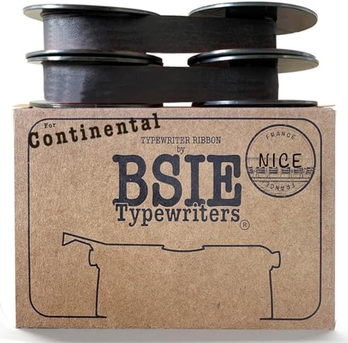 BSIE Färgband för Continental-Skrivmaskin – Dubbelpack (Svart) – Passar Vintage-Skrivmaskiner – GR1 – Testat i Nizza, Frankrike