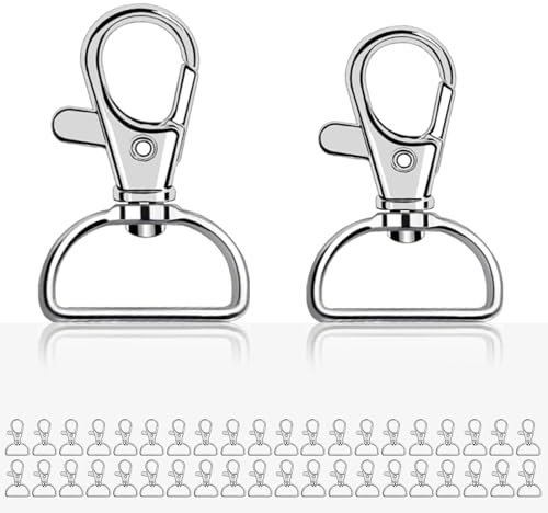 moinkerin 40 Piezas Anillas Llaveros Mosqueton Llavero Pequeños Anillas（D Forma-2 Tamaños） para Llaveros para Bricolaje, Resina y Joyería