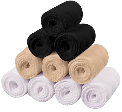 SATINIOR 10 Fodere Antisudore per Reggiseno da Donna Fascia Banda Sottoseno in Cotone 18 x 3 Pollici (Bianco, Nero, Beige, M)