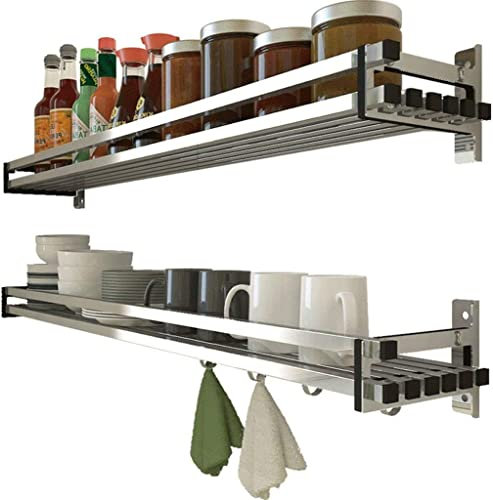VIRAZE Besteckkasten Gewürzregal Edelstahl Gewürzregale aus Metall Für Gewürze als Küchenablage Schrankeinsatz Organizer (Size : 90cm)
