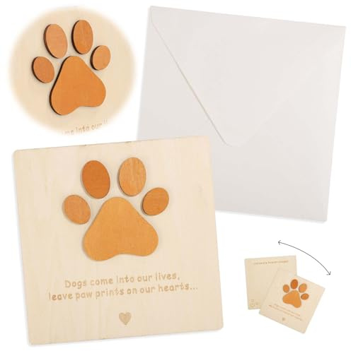 Trauerkarte für Hunde, Holz Gedenkkarte für Hunde Trauerkarten zum Verlust Eines Hundes Gedenkgeschenke für Hunde Beileidskarte für Hunde Trauergeschenke für Haustiere