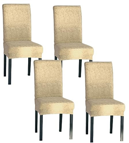 MUSISALY 4-teiliger Elastischer Sitzbezug Dehnbarer Stuhlschutzbezug Abnehmbarer Bezug Für Esszimmerstühle Bürostühle Bankettstühle Klappstühle 46-55 cm Lehne 38-49 cm Sitzfläche
