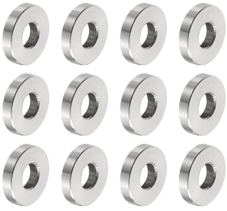 QUARKZMAN 12pcs M6 Separadores de Acero Inoxidable 304, Espaciadores Redondos de Metal Espaciadores Metálicos de Acero Inoxidable para M6 Tornillo Pernos, 6.2x15x2mm (ID*OD*Esp.)