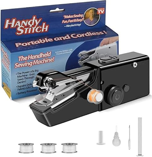 Handnähmaschine, Mini-Nähmaschine afür schnelles Nähen,Tragbare Nähmaschine für Zuhause, Reisen und Heimwerken,Elektrische Handnähmaschine für Anfänger