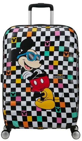 American Tourister Wavebreaker Disney FL - Spinner M, Koffer, 67 cm, 64 L, Mehrfarbig (Mickey Check)