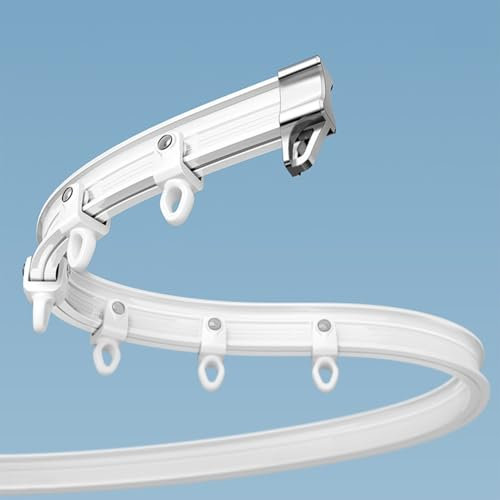 Flexible Decken-Vorhangschiene Gardinenstange Biegbare und Robustes, Deckenschiene for Wohnmobil-Raumteiler mit GeräUschlose Umlenkrolle ideal for Fenster Dusch Vorhänge(L: 250CM)
