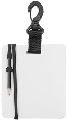Sarini Underwater Writing Slate Board,with Swivel Clip Pencil Large Whiteboard Plastic Waterproof for Divers Water Sports Swimming