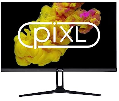 piXL Frameless Monitor, Widescreen IPS LCD Panel, 5ms Response Time, 75Hz Refresh Rate, Full HD 1920 x 1080, VGA, HDMI, Internal PSU, 16.7 Million Colour Support, Black Finish (24, Inches)