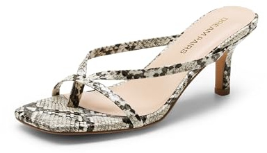 DREAM PAIRS Sandales à talons kitten pour femmes | open square toe thong heels, comfortable mules heels, dress shoes for women, fashion summer vacation sandals