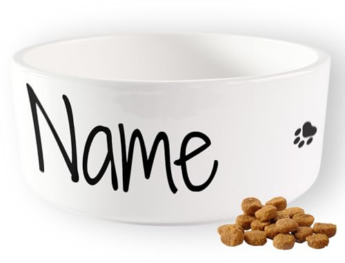 GRAZDesign Fressnapf Keramik mit Namen personalisiert, Hundenapf Keramik 1l, Geschenk für Hundebesitzer