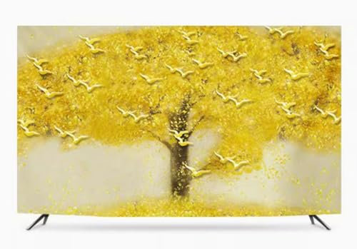 Indoor TV Cover 32-86 Inch TV PC Covers Indoor Display Cover TV Dust Cover Soft Polyester Fabric Printed Dust-Proof Protector for Flatscreen Television,Smart TV,Easy Installation E,78in