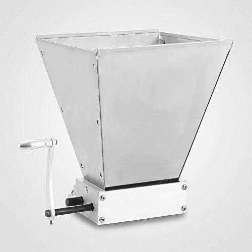 Malt Mill Crusher, Stainless Steel Adjustable 2 Bearing Roller Grinder for Homebrew - Manual Powder Machine