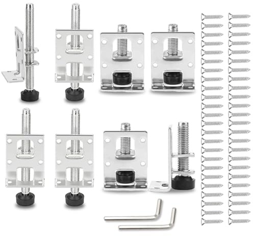 MHYMX Nivellierfüße, 8 Stück Möbelfüße Verstellbar Metall Stelzlager Höhenverstellbar Schrank Füße Schwerlast Stellfüße 55 und 105mm Schraubfüße Set für Möbel Schrank Regale