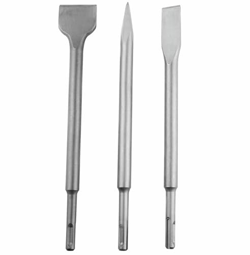 TIOMIOSEA 3er SDS Plus Meißel-Set | Bohrhammer Meißel für Stein, Beton, Granit | 250 mm Länge | Gewerblich & Heimgebrauch