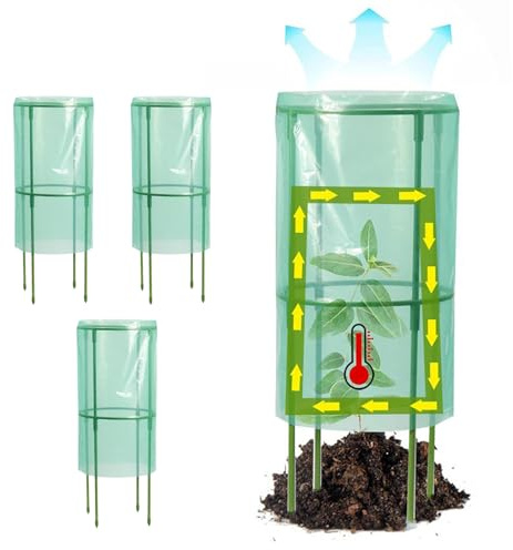 wiroouia Cloches de Jardin pour | Protection pour et - 4 Pièces Cloches Réutilisables Résistantes au Vent et au Gel pour Fleurs Fruits Vergers Plates-Bandes Surélevées Myrtilliers