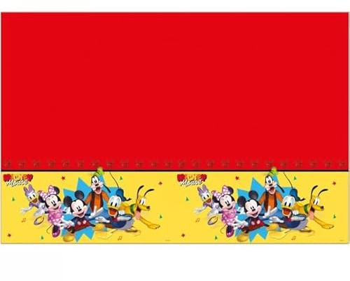 Procos Tovaglia Topolino come Decorazione per Feste di Compleanno per Bambini e Feste a Tema Dimensioni: 120 x 180 cm, Lavabile, Riutilizzabile, Tovaglia per Tavolo di Compleanno per Bambini