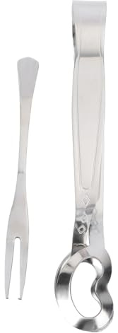 VICASKY Pince à Escargots Et Fourchette Inox 2 Pièces Acier Inoxydable Compact Résistant Ustensiles Cuisine Pour Usage Domestique Et Restaurant Vaisselle à Escargots