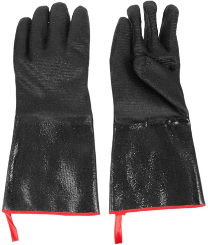 LIFKICH 1pair Heat-resistant Neoprene Gloves Thin Fit for Bbq Cooking and Outdoor Use Fire-resistant Skid-resistant Machine Washable Hand Protection for Grilling and Home Kitchen