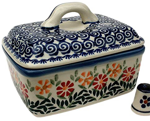 Bunzlauer Butterkästchen für 250 g Butter (Dekor Adelheid)