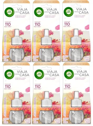 Air Wick Eléctrico - Recambios de ambientador automático eléctrico, con aroma a Lirio de Luna y Satén de Seda - 6 unidades