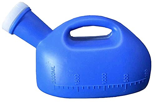 YUMSUM 2000ML Male Urinal YUMSUM Portable Mens Potty Pee Bottle Collector Travel Toliet (Blue)