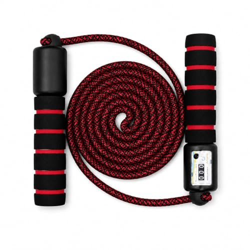 Springseil Speed Rope mit Zähler,Springseil Boxen,Springseil Sport,Sprungseil Verstellbares Fitness Speed Rope Seilspringen,Mit Komfortablen & Anti-Rutsch Griffen