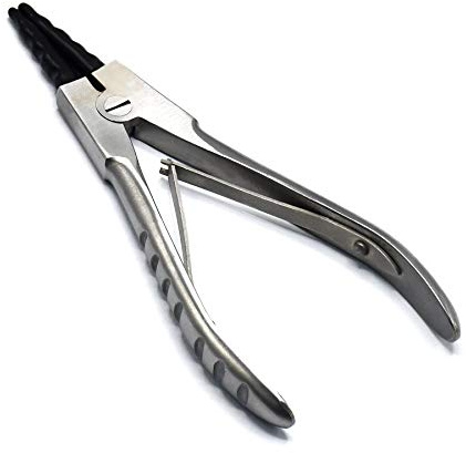 AAProTools Stainless Steel Ring Opening Pliers - Medium 6 Black Rubber Tips