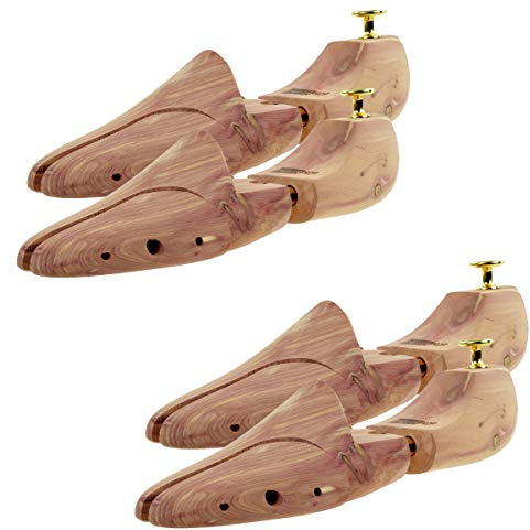 Sneakerprofi Schuhspanner aus Zedernholz Echtholz für Damen und Herren mit Doppelfeder Optimale Passform und Ventilation 2 Paar
