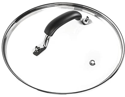 WishDirect Couvercle en verre trempé de 20,3 cm compatible avec les poêles en fonte Lodge de 20,3 cm et les casseroles de service de 2 litres