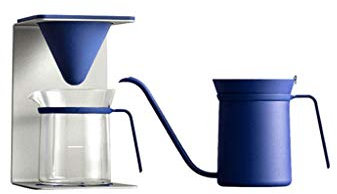Liudan Caffettiera Utensili da caffè Four-Piece Coffee Filter Filter Pot 304 Acciaio Inox Acciaio Inox Lungo Filtro caffè Mano Flush Pot Tazza del Filtro Bollitore per caffè (Color : Blue)