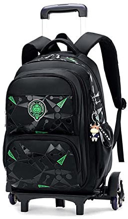 Flyself Trolley Rucksack,Mädchen Jungen Trolley Schultasche mit Rollen Rucksack Schultrolley Rucksäcke,Kinder Schulrucksack Schulranzen Rucksack Nylon Wasserdicht