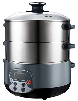 Samnuerly Vaporera Multifuncional para el hogar, Acero Inoxidable 304, vaporera eléctrica Gruesa de Tres Capas de Gran Capacidad, Verduras al Vapor Multicapa