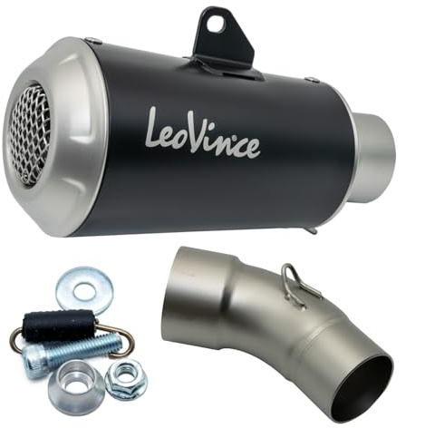 Endschalldämpfer/Auspuffanlage LeoVince SLIP-ON SBK LV-10 Black Edition, Edelstahl schwarz, mit Zulassung für Benelli Leoncino/Leoncino Trail