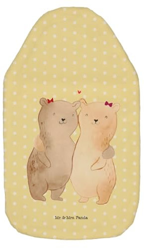 Mr. & Mrs. Panda Wärmflasche Bären Schwestern - Geschenk, kleine Schwester, Bettflasche, Familie, Bruder, Wärmflaschenbezug, Körnerkissen, Oma,